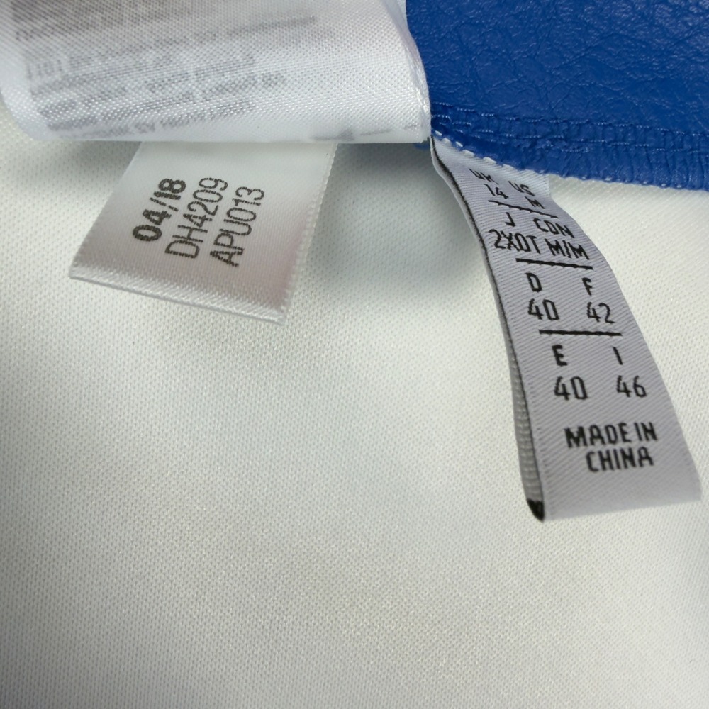 Adidas Originals Womens Blue Faux Leather Mini Skirt Trefoil Logo‎ M Streetwear - Picture 3 of 11